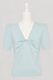 Knit Top “Twist Elegant Sleeve” デイジーリン/DAISY LIN スモーキーブルー