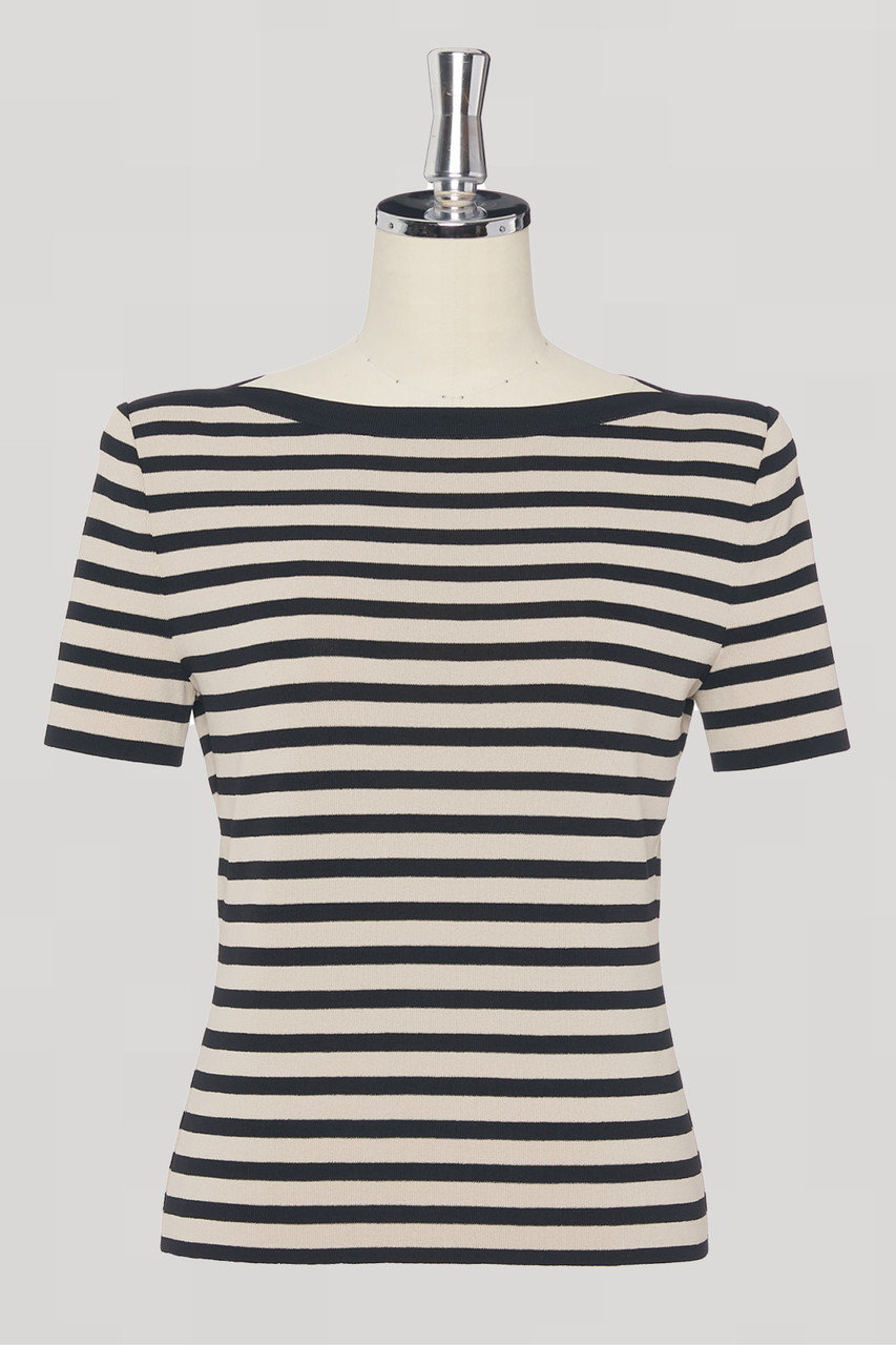 デイジーリン/DAISY LINのKnit Top “Stylish Border”(ブラック×ベージュ/07586-DLKTCG08TK)