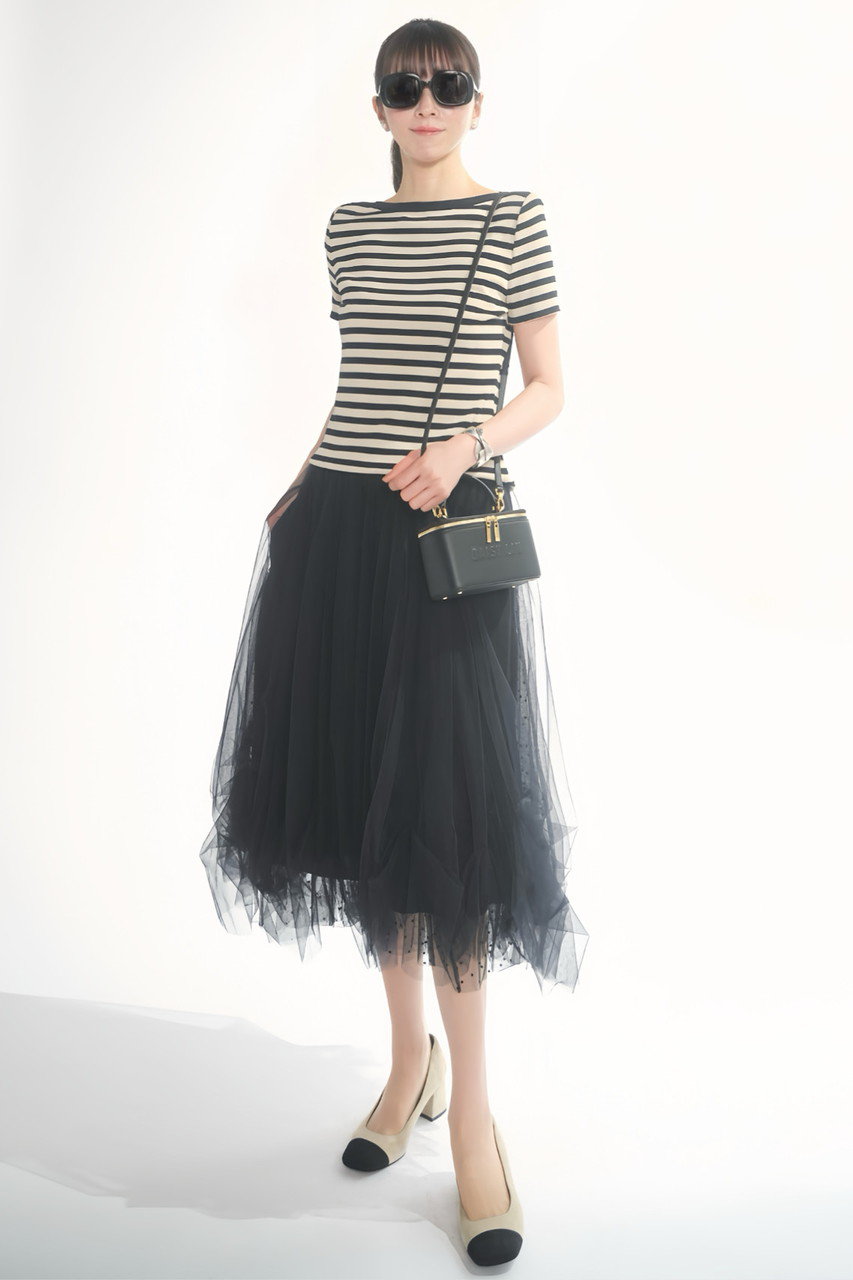 DAISY LIN(デイジーリン)｜Knit Top “Stylish Border”/ブラック