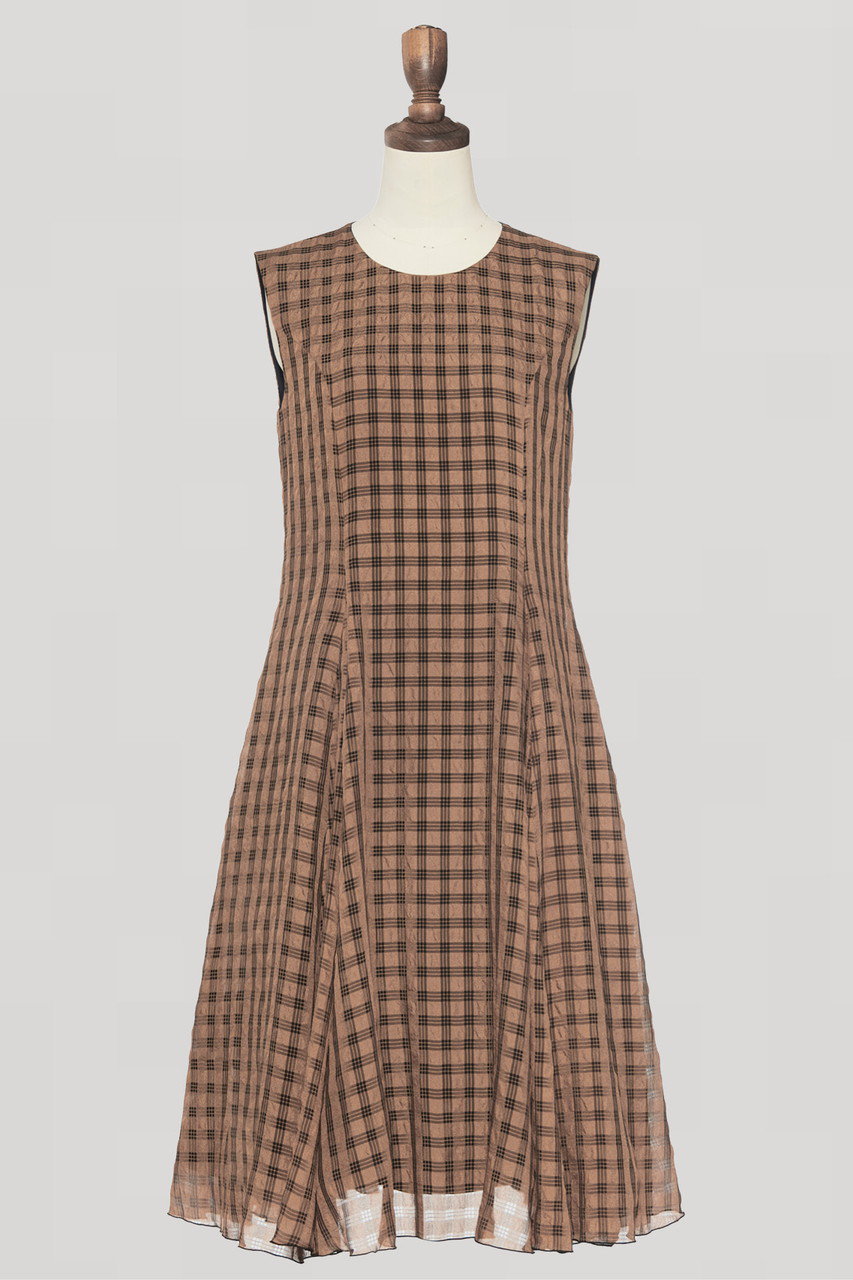 デイジーリン/DAISY LINのDress “Sheer Check”(ブラウン/07596-DLOCG32SI)