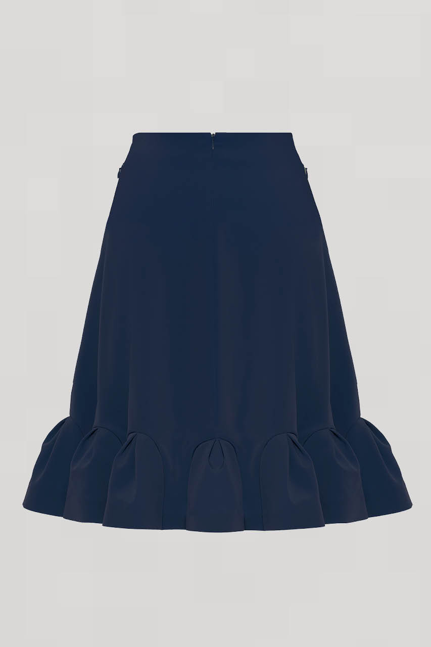 新品タグ付 デイジーリン 2023年 Sophia 定価6.9万 スカート 40 DAISY LIN(デイジーリン)｜Elegant Curve Skirt/ミッドナイトブルー の