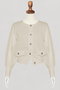 Stylish Sheer Knit Cardigan デイジーリン/DAISY LIN パウダーベージュ