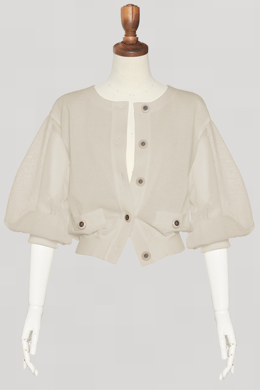 DAISY LIN(デイジーリン)｜Stylish Sheer Knit Cardigan/パウダー