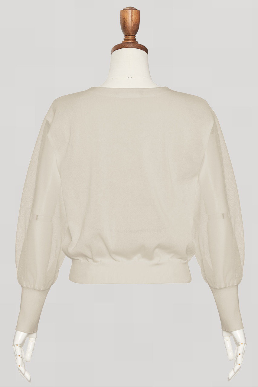 DAISY LIN(デイジーリン)｜Stylish Sheer Knit Cardigan/パウダー