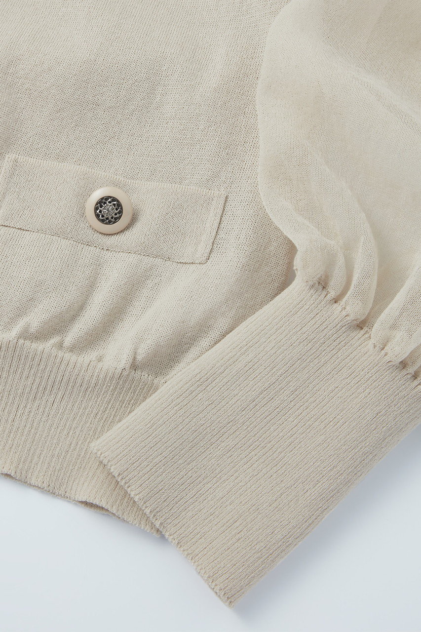 DAISY LIN(デイジーリン)｜Stylish Sheer Knit Cardigan/パウダー