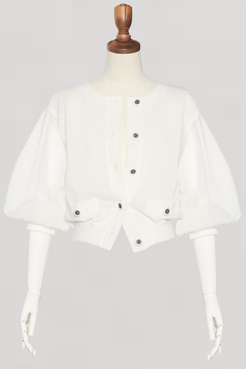DAISY LIN(デイジーリン)｜Stylish Sheer Knit Cardigan/アイボリー の