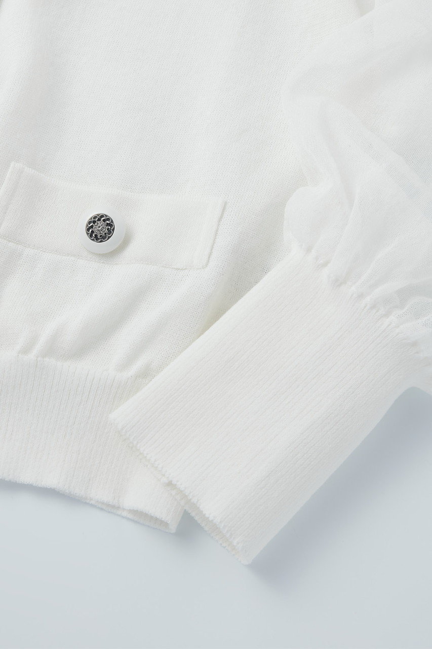 DAISY LIN(デイジーリン)｜Stylish Sheer Knit Cardigan/アイボリー の