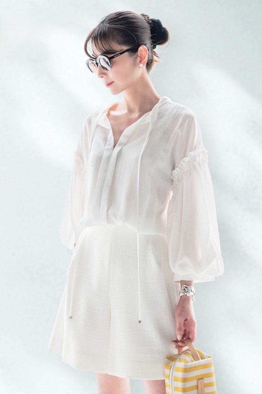 DAISY LIN(デイジーリン)｜Blouse “Sheer Puff Puff”/ホワイト の通販