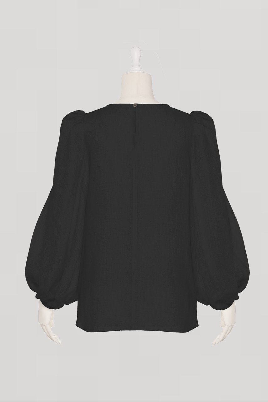 DAISY LIN(デイジーリン)｜Sheer Puff Blouse/ブラックブラック の通販