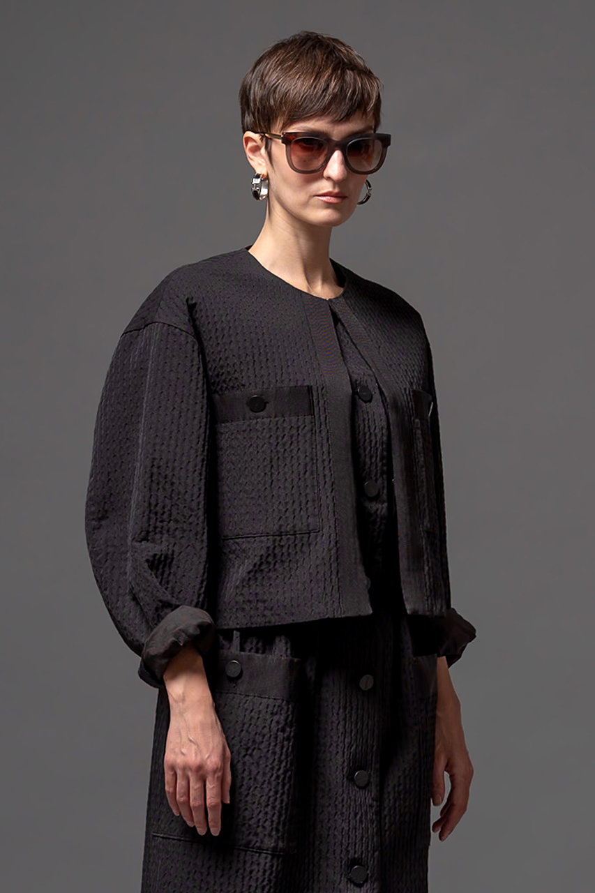 DOMELLE ドメル ジャカード ショート ブルゾン DOMELLE ドメル ジャカード ショート ブルゾン DOMELLE(ドメル)｜ジャ