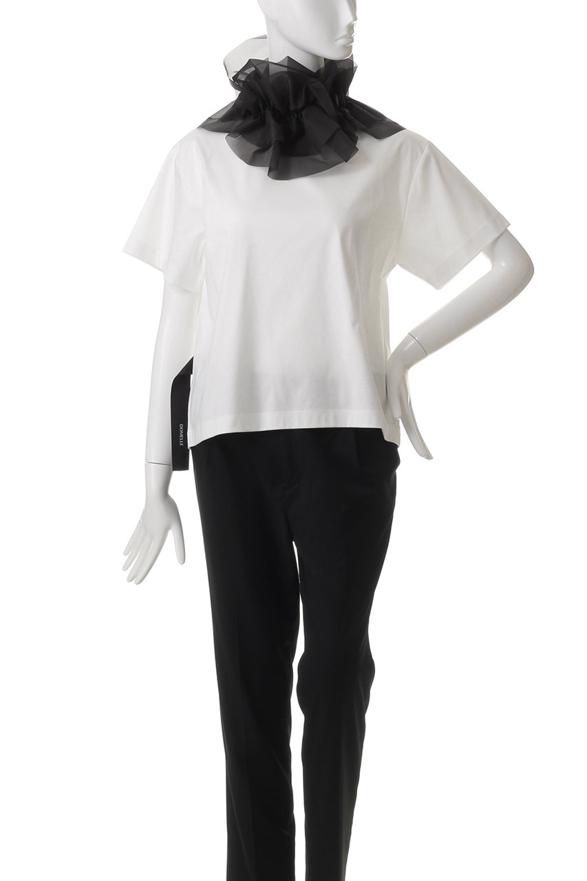 ヘルノ　スカーフディテールTシャツ レディース BLUSA DONNA CON FOULARD AL COLLO ホワイト | Herno