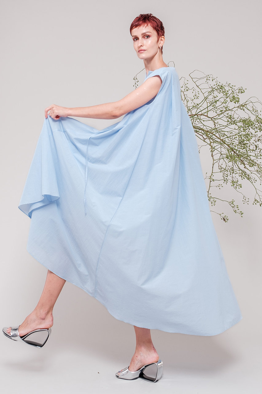 DOMELLE ネイビー テントドレス DOMELLE(ドメル)｜テントドレス/サックス の通販｜ELLESHOP