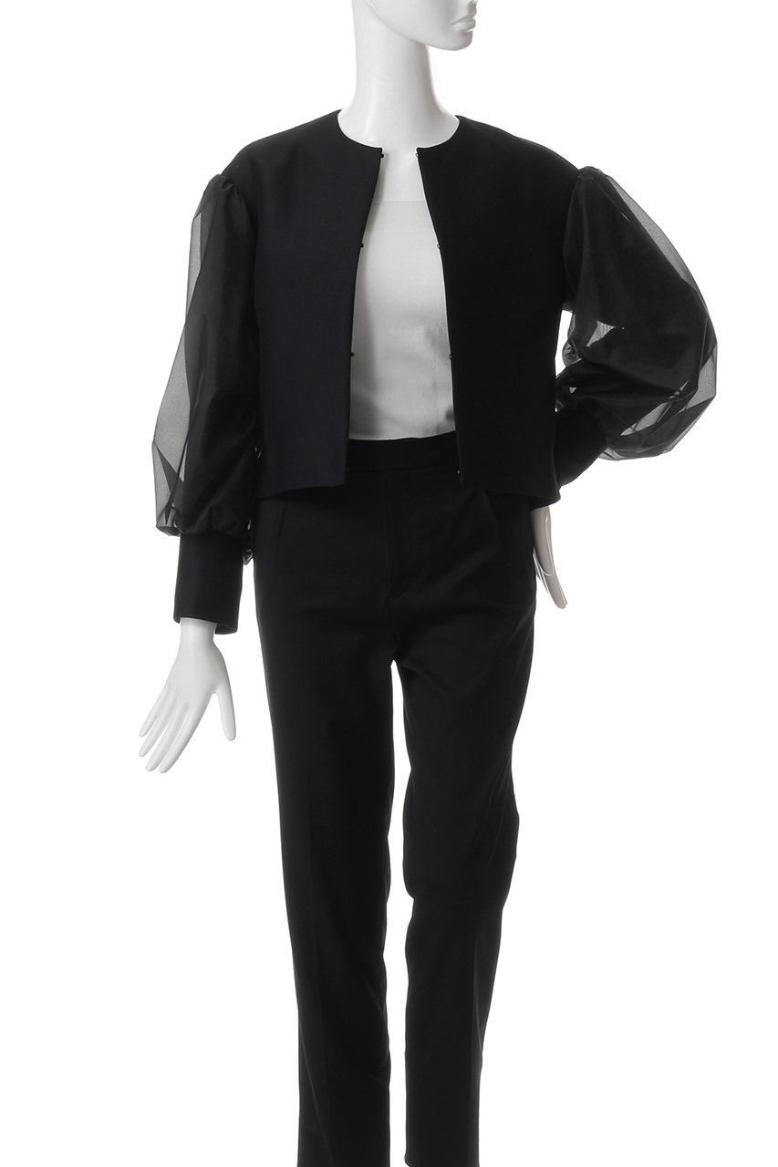 DOMELLE(ドメル)｜オーガンジ― スリーブ ジャケット/ブラック の