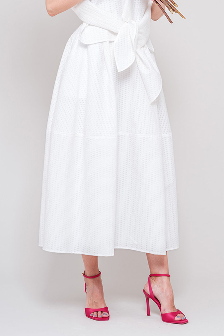 DOMELLE(ドメル)｜コットン アイレット スカート/ホワイト の通販