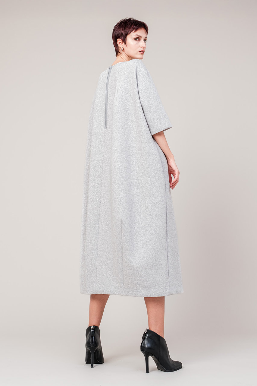 DOMELLE(ドメル)｜ジャージー ドレス/ライトグレー の通販