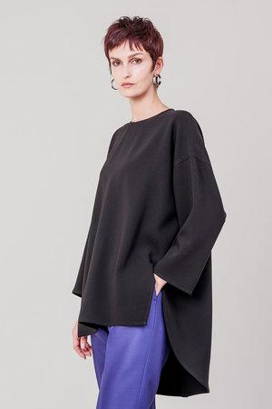 ドメル/DOMELLEのバック ラウンド ヘム ブラウス(110400/110403)