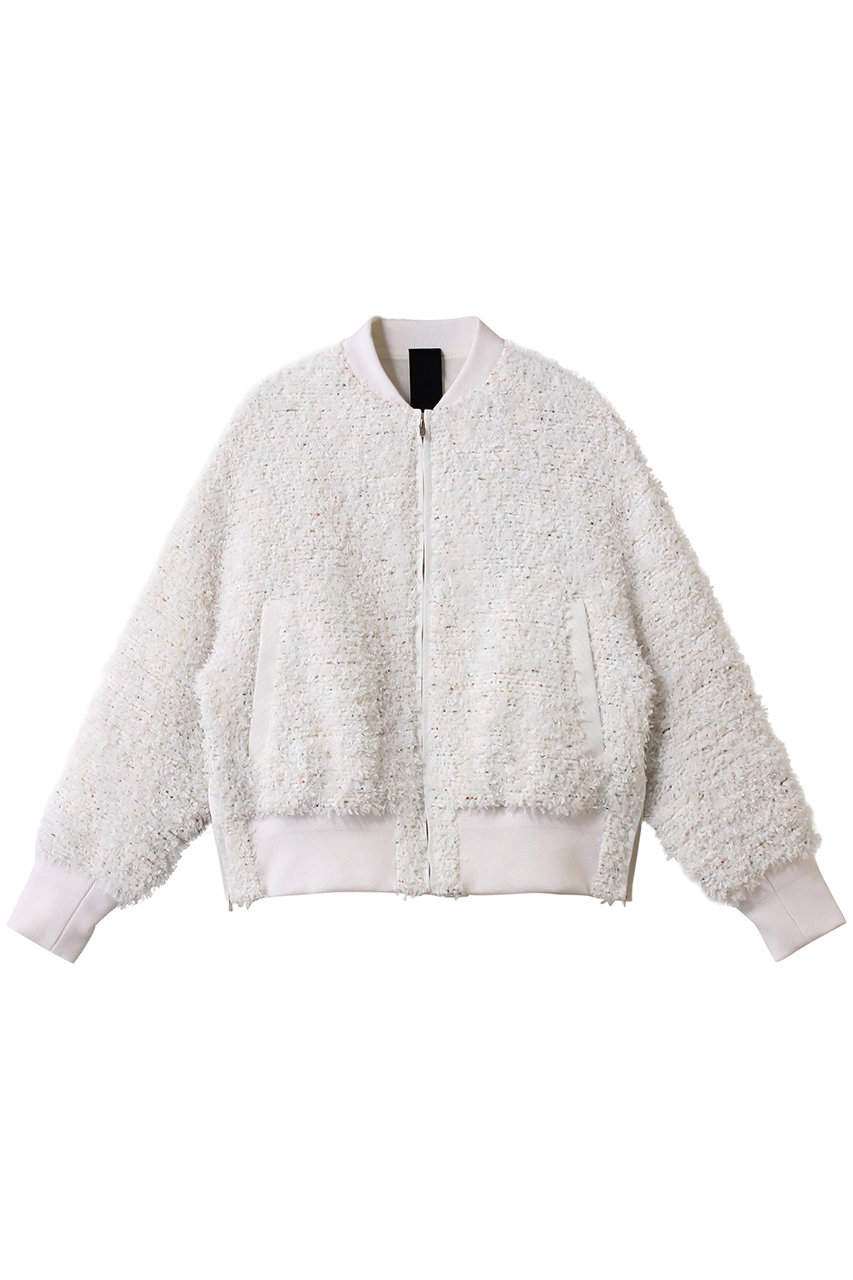 DOMELLE LINTON ツイード ブルゾン (ホワイト, 1) ドメル ELLE SHOP DOMELLE LINTON ツイード ブルゾン (ホワイト, 1) ドメル ELLE SHOP
