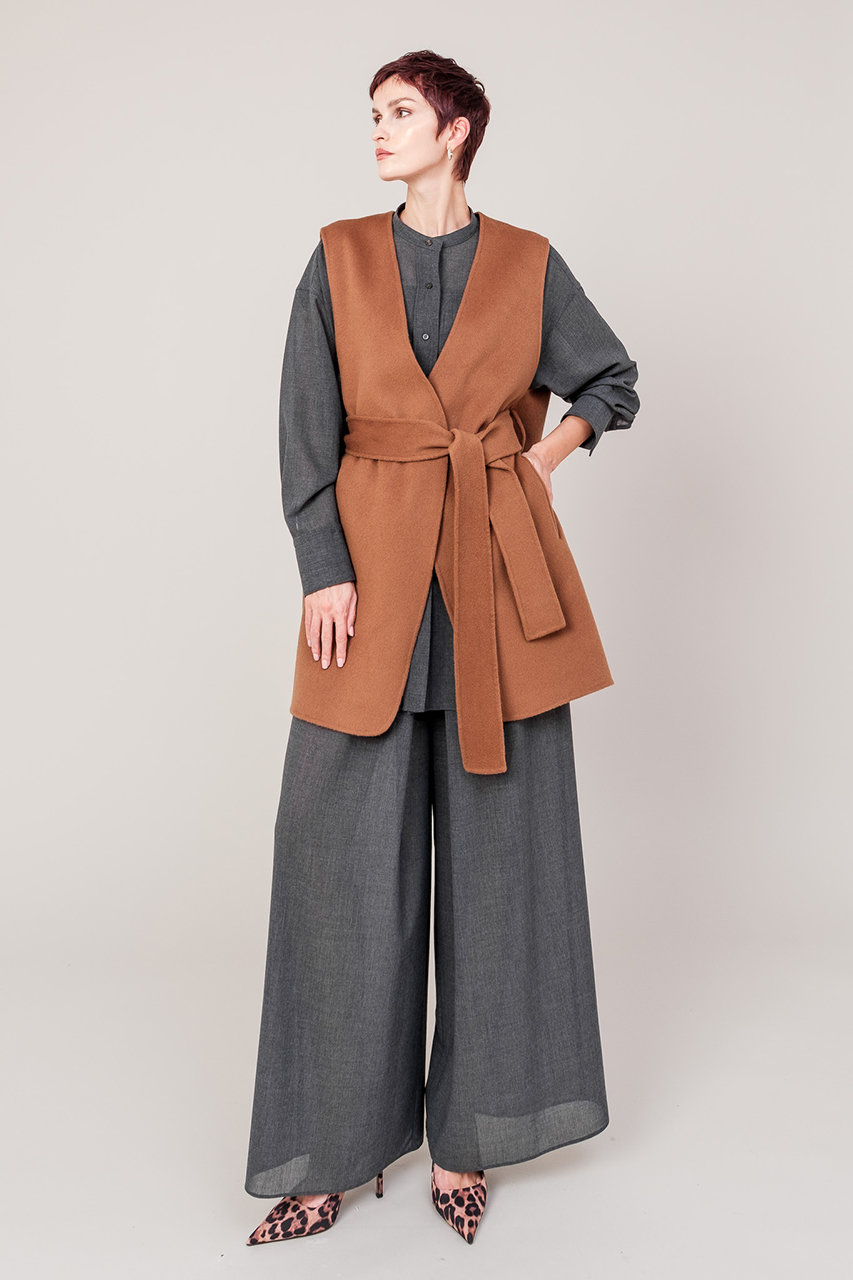 DOMELLE(ドメル)｜カシミヤ ブレンド リバー ベスト/ブラウン の通販