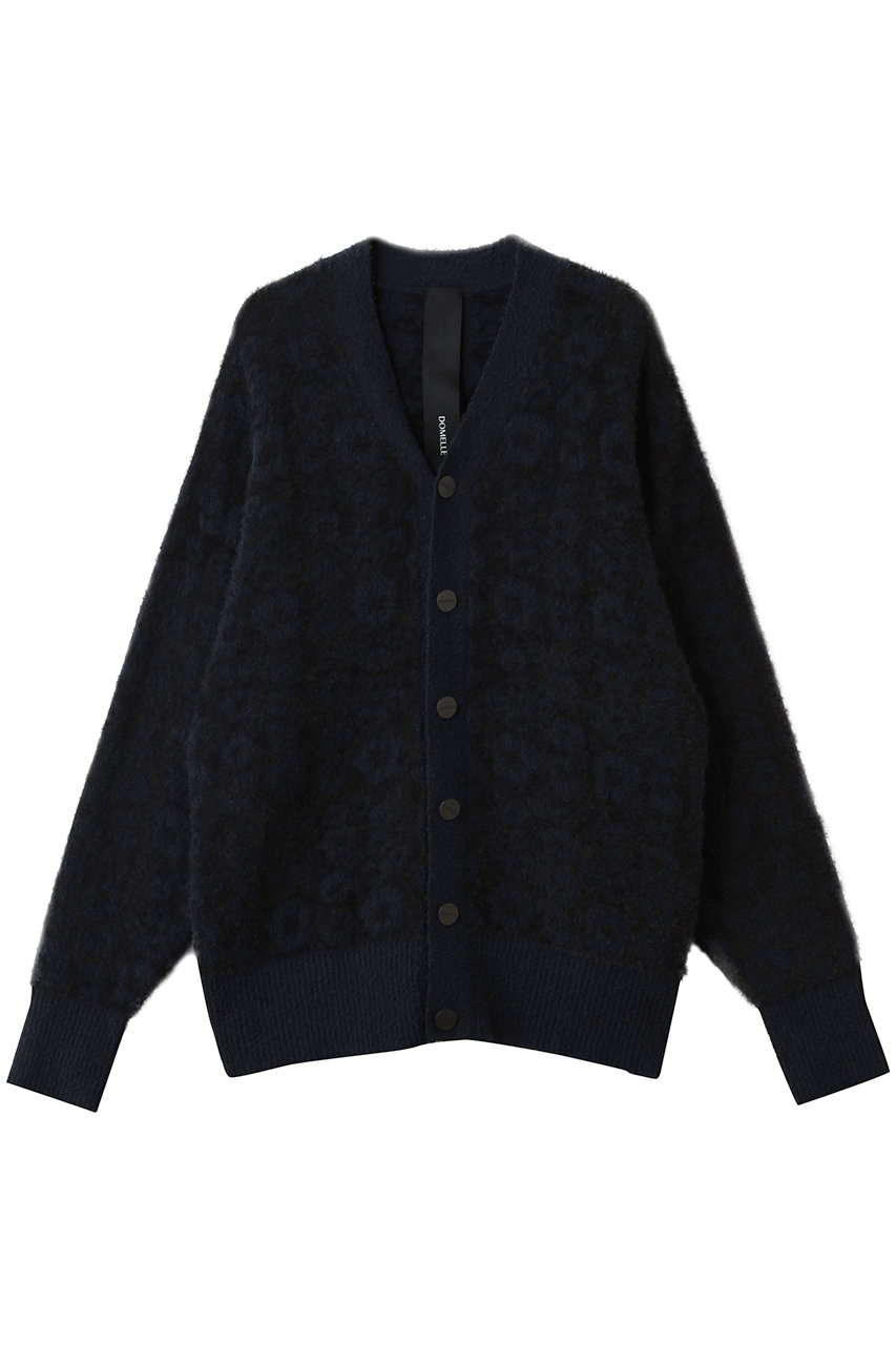 ドメル/DOMELLEのLEOPARD ジャカード カーディガン(ネイビー×ブラック/A3153KCD038)