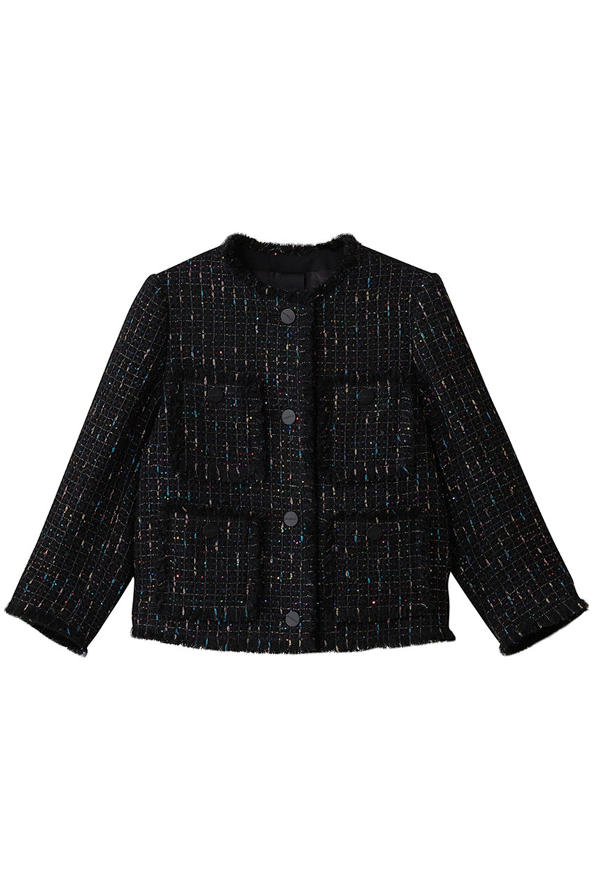 DOMELLE LINTON スパンコール ジャケット (ブラック, 2) ドメル ELLE SHOP DOMELLE LINTON スパンコール ジャケット (ブラック, 2) ドメル ELLE SHOP