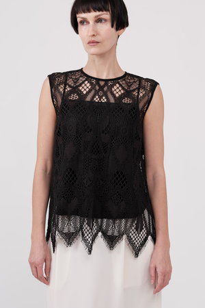 ドメル/DOMELLEのジオメトリック レース ブラウス(110400/110401)