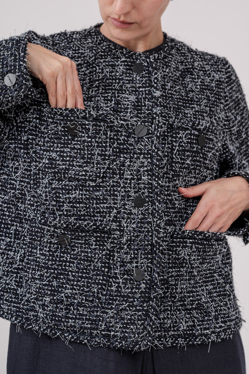 DOMELLE(ドメル)｜LINTON TWEED ジャケット/ネイビー の通販｜ELLESHOP