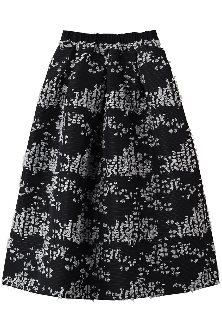 ドメル/DOMELLEのポリエステル ジャカード スカート(ブラック×アイボリー/A3161FS 025)