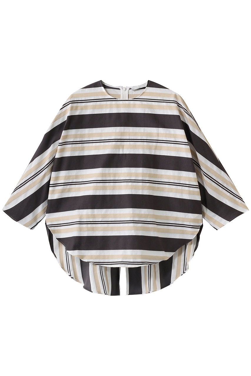 ドメル/DOMELLEのビッグ ストライプ ブラウス(グレー×ホワイト/A3161FB 018)