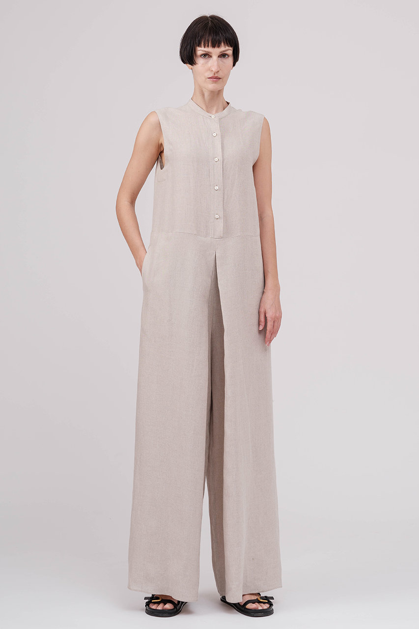 ドメル/DOMELLEの【予約販売】ベルギー リネン ジャンプスーツ(ベージュ/A3161FA 005)
