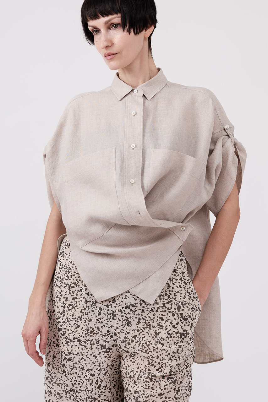 ドメル/DOMELLEの【予約販売】ベルギー リネン シャツ(ベージュ/A3161FB 004)