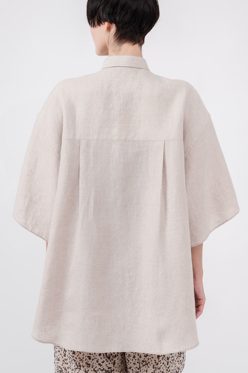DOMELLE(ドメル)｜ベルギー リネン シャツ/ベージュ の通販｜ELLESHOP
