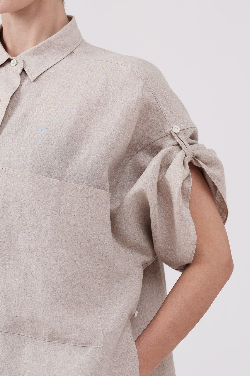 DOMELLE(ドメル)｜ベルギー リネン シャツ/ベージュ の通販｜ELLESHOP