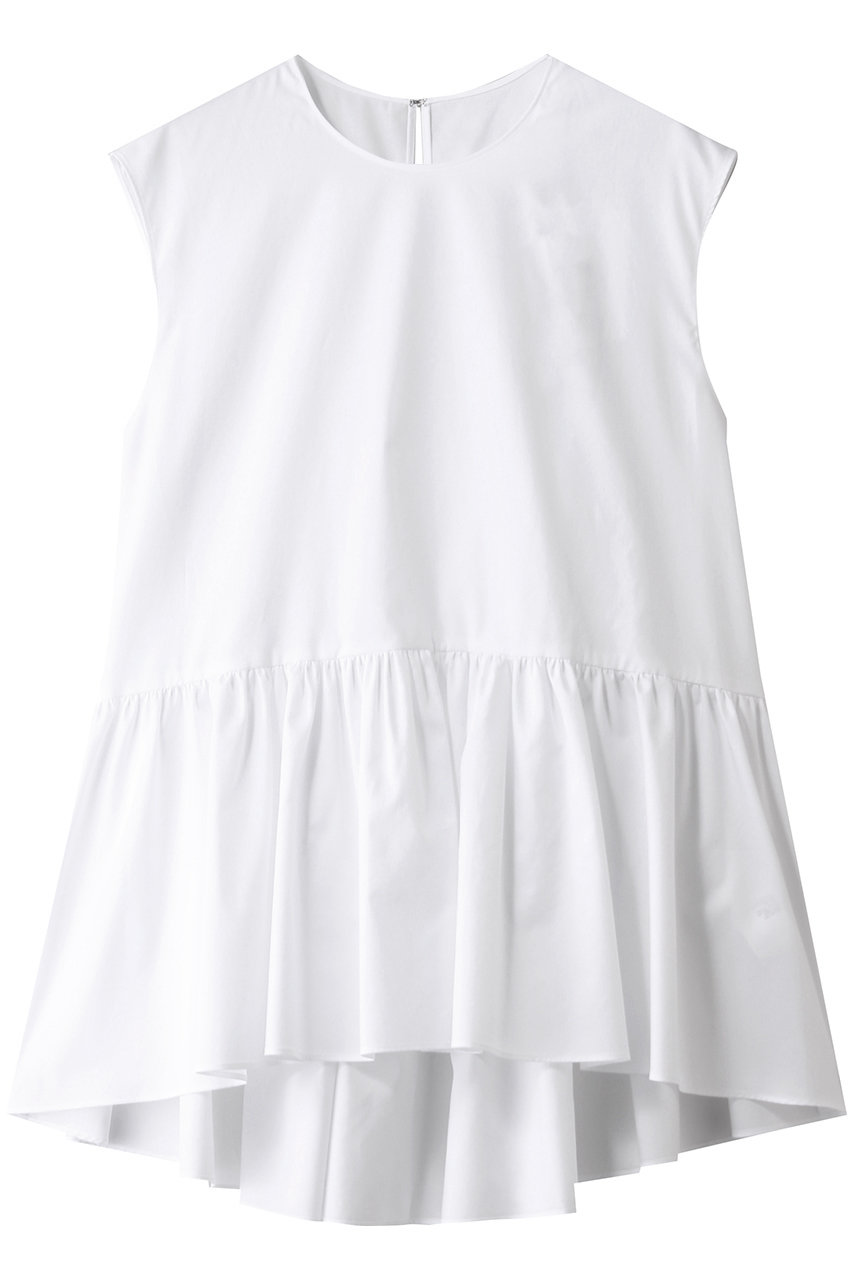 ドメル/DOMELLEのコットン ギャザード ブラウス(ホワイト/A3161FB 012)