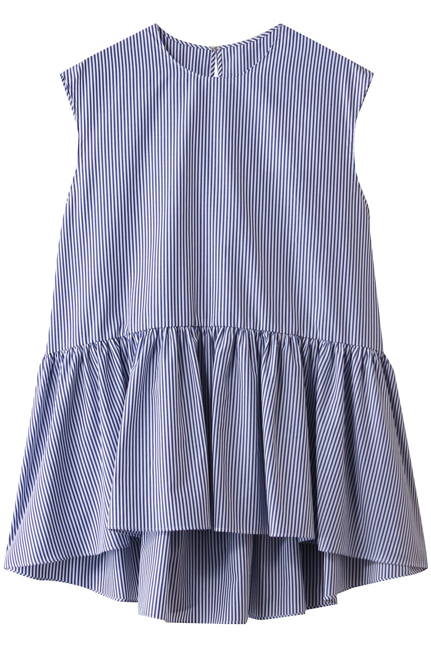 ドメル/DOMELLEのコットン ギャザード ブラウス(ストライプ/A3161FB 012)