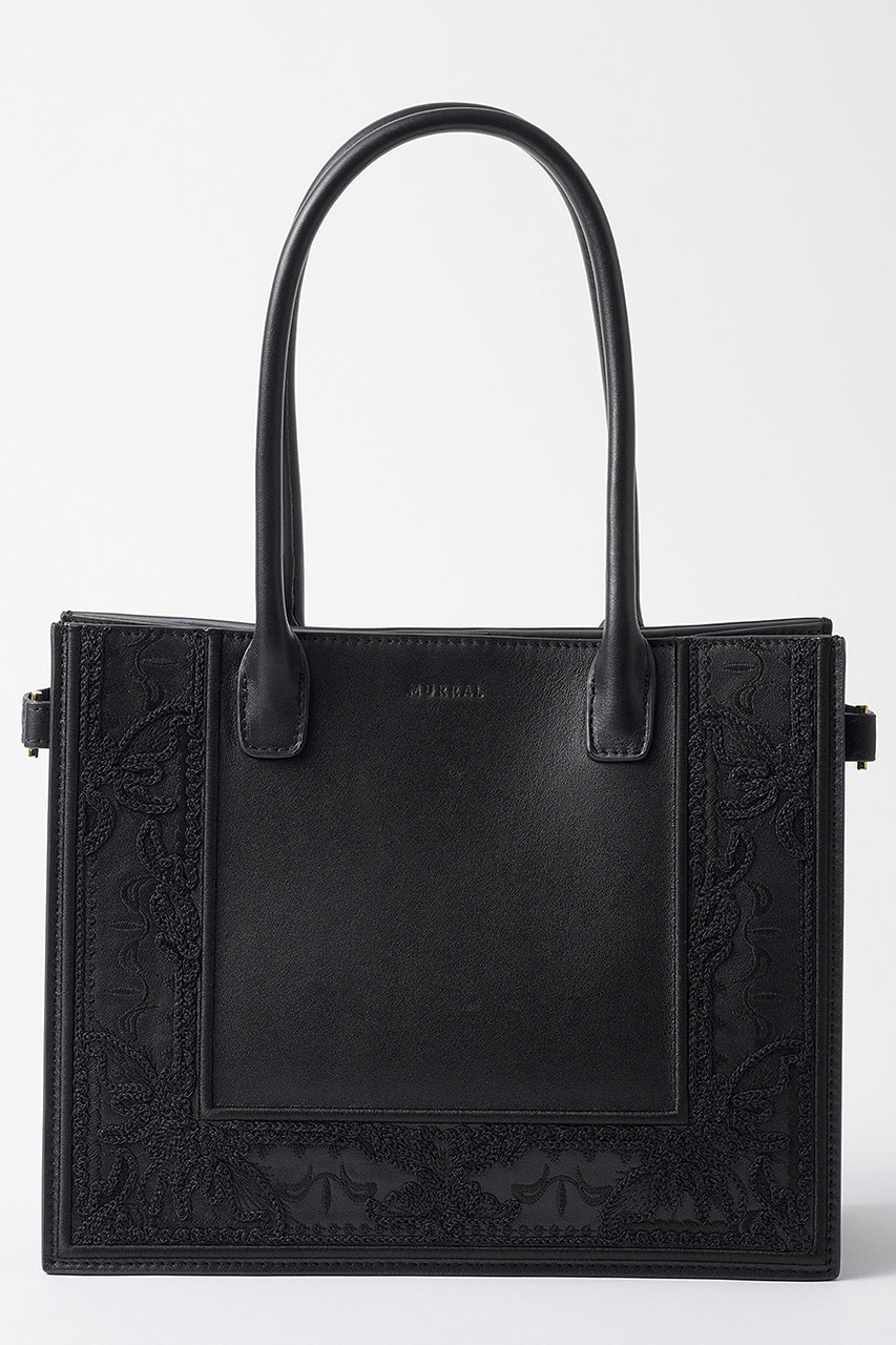 MURRAL Framed embroidered レザー スモールバッグ (ブラック, F) ミューラル ELLE SHOP MURRAL Framed embroidered レザー スモールバッグ (ブラック, F) ミューラル ELLE SHOP