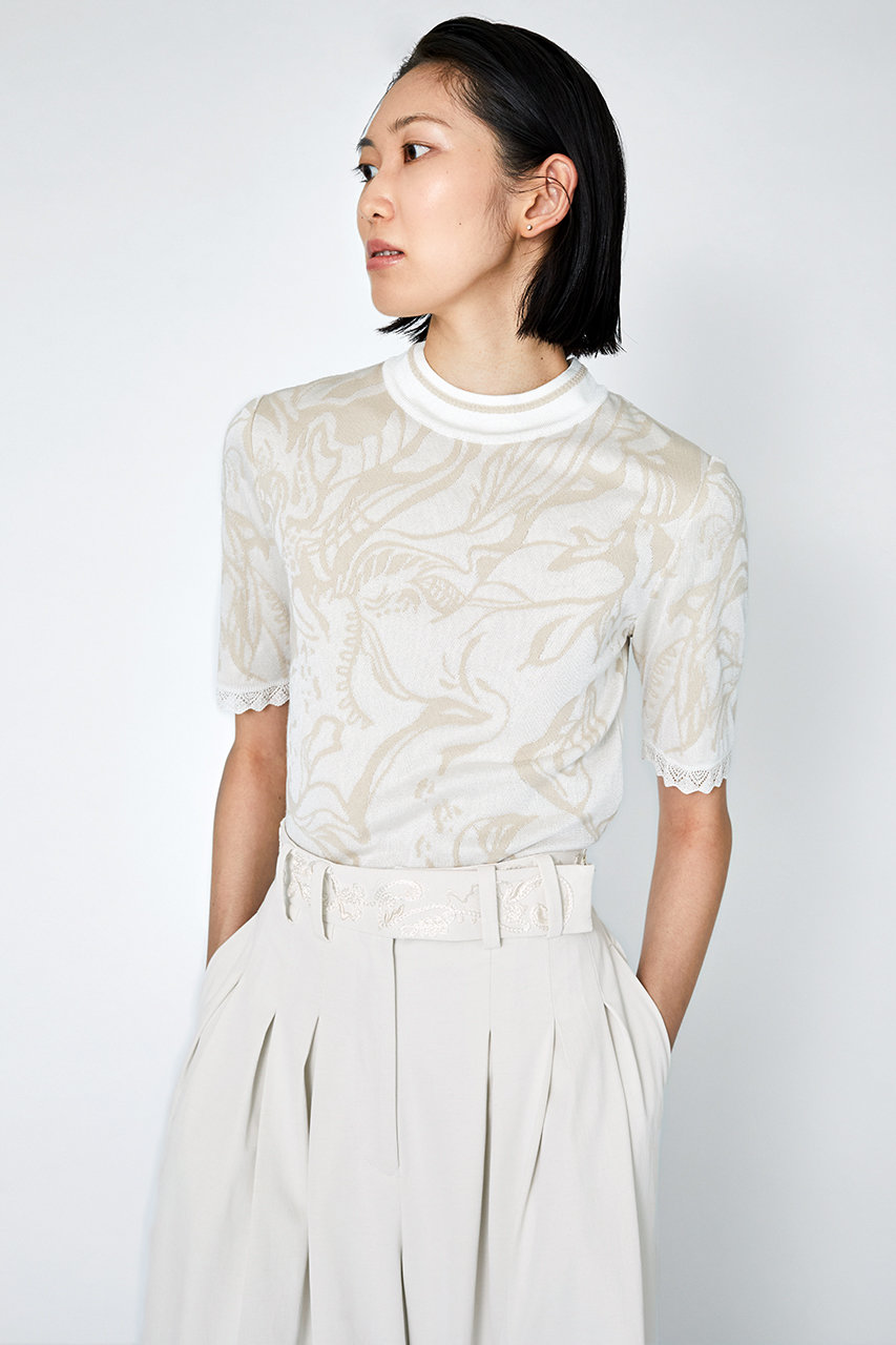 ★MURRALニットトップス★ Flower vein knit tops (Ivory)