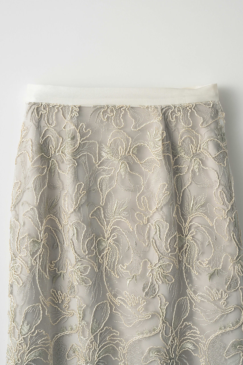 MURRAL ミューラル フレームフラワー ニット ロング スカート ベージュ MURRAL（ミューラル）の「MURRAL/mu21ss-0201 Framed flower