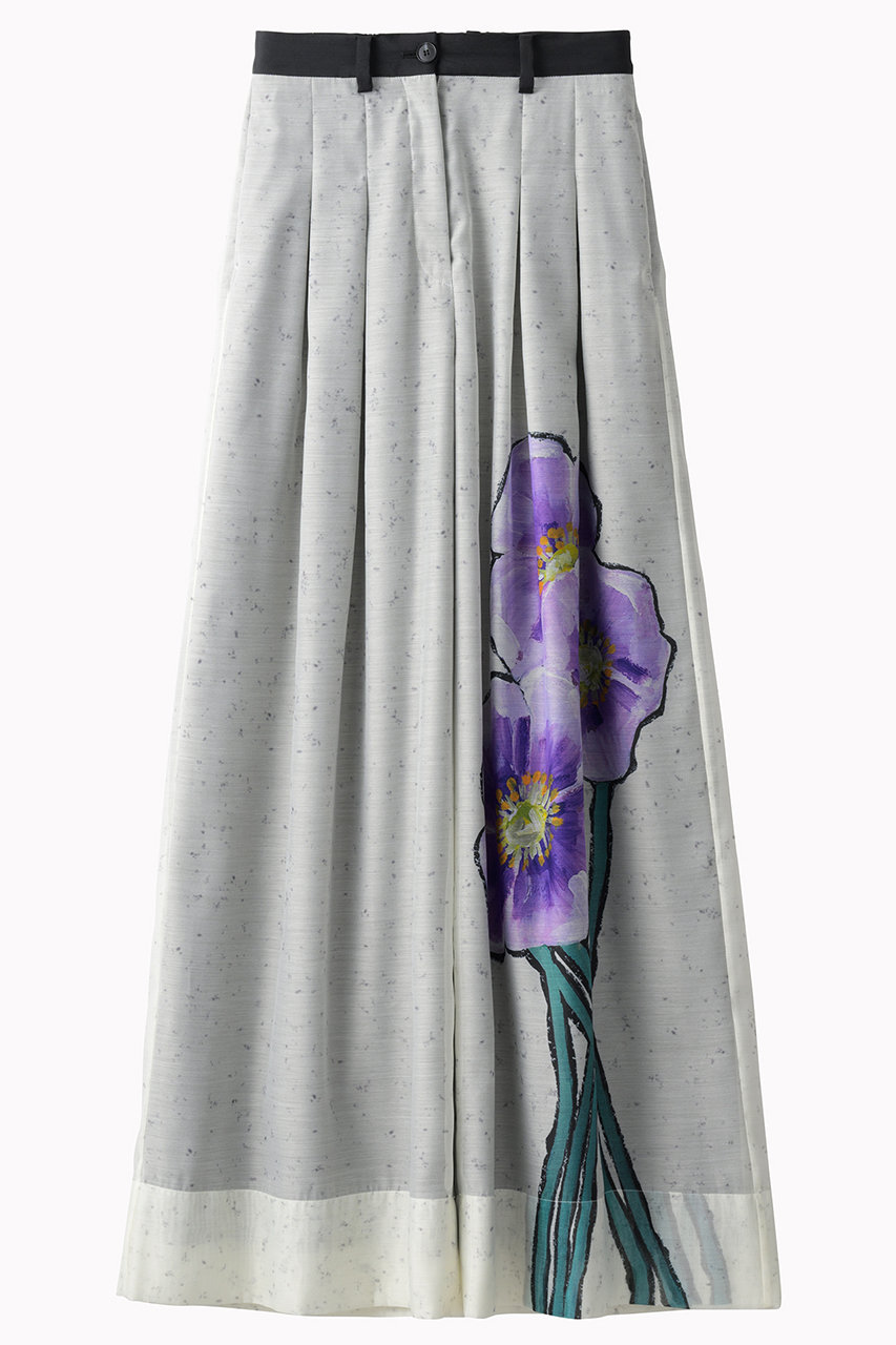 MURRAL Poppy drawing ワイドスラックス (アイボリー, 2) ミューラル ELLE SHOP MURRAL Poppy drawing ワイドスラックス (アイボリー, 2) ミューラル ELLE SHOP
