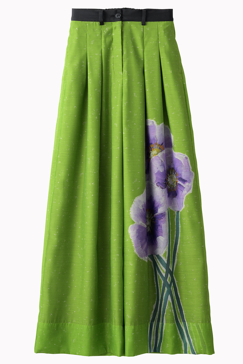 MURRAL Poppy drawing ワイドスラックス (ライトグリーン, 2) ミューラル ELLE SHOP MURRAL Poppy drawing ワイドスラックス (ライトグリーン, 2) ミューラル ELLE SHOP
