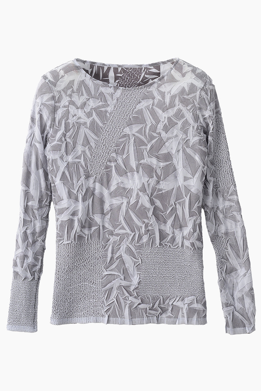 MURRAL Crumpled トップス (グレー, F) ミューラル ELLE SHOP MURRAL Crumpled トップス (グレー, F) ミューラル ELLE SHOP
