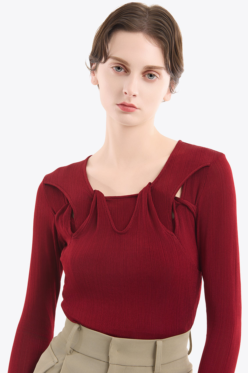 MURRAL(ミューラル)｜Twist トップス/レッド の通販｜ELLESHOP・(エル