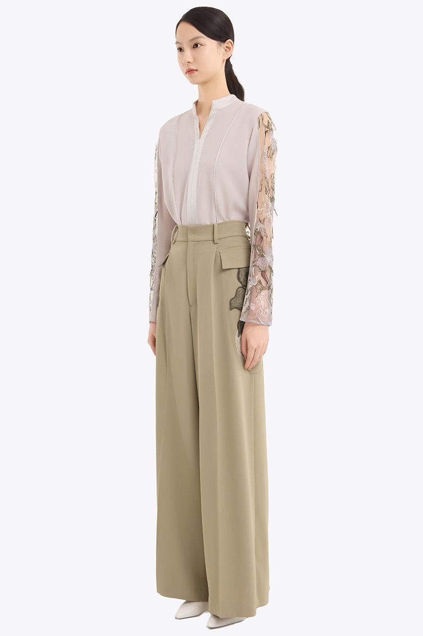 MURRAL(ミューラル)｜Tears フラワー レース トップス/ライトグレー の