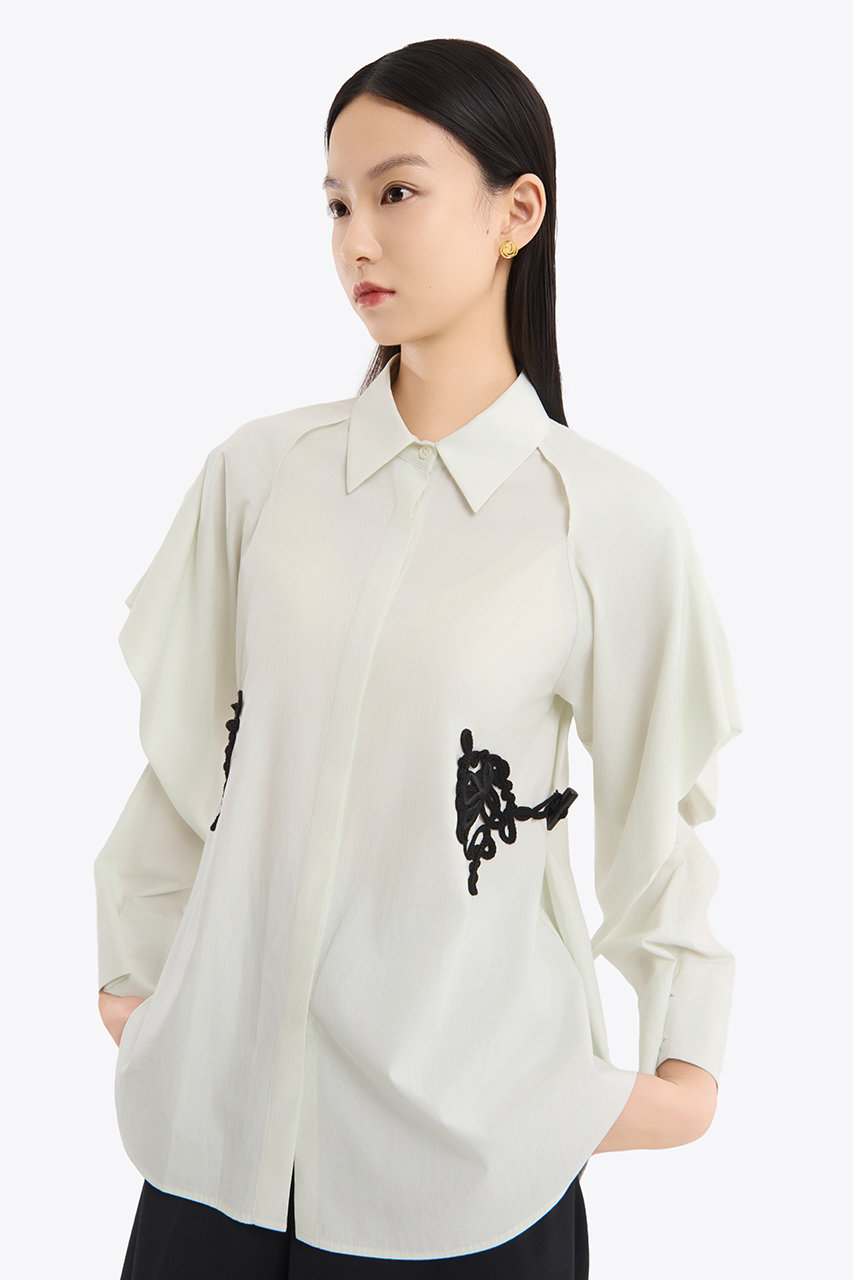 MURRAL(ミューラル)｜Trillium エンブロイダリー シャツ/ペールミント