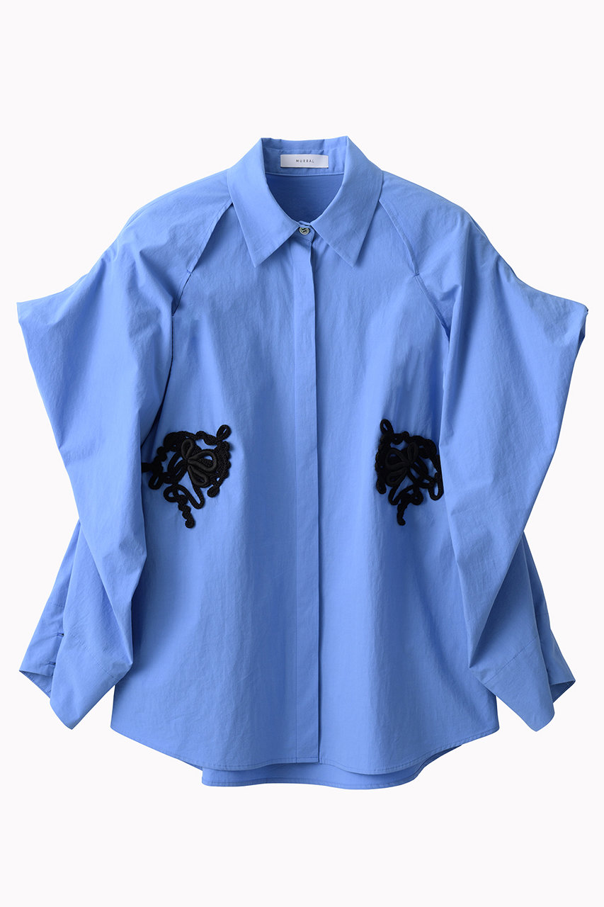 ミューラル/MURRALのTrillium エンブロイダリー シャツ(ブルー/252-0202)