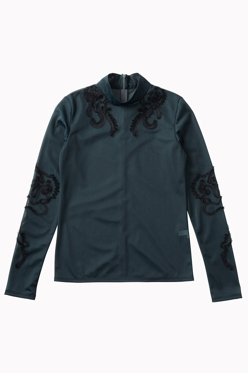 ミューラル/MURRALのMoon road  エンブロイダリー  シアートップス(ダークグリーン/252-0305)