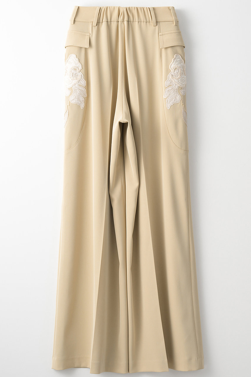 MURRAL framed flower pants ベージュ 38ミュラール MURRAL(ミューラル)｜Patchwork エンブロイダリー スラックス/ベージュ