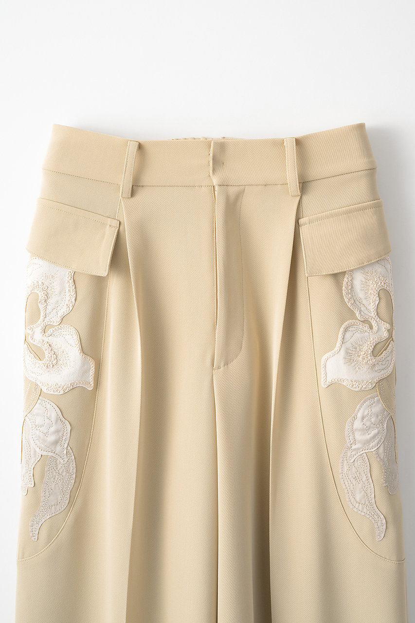 MURRAL(ミューラル)｜Patchwork エンブロイダリー スラックス/ベージュ
