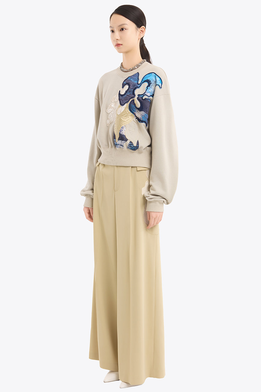 MURRAL(ミューラル)｜Patchwork エンブロイダリー スラックス/ベージュ