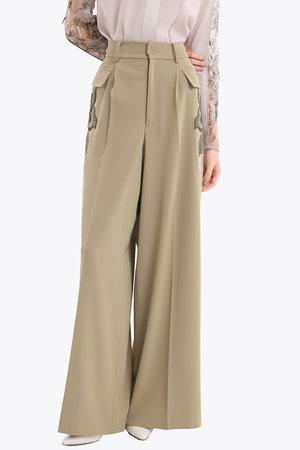 ミューラル/MURRALのPatchwork  エンブロイダリー  スラックス(110600/110601)