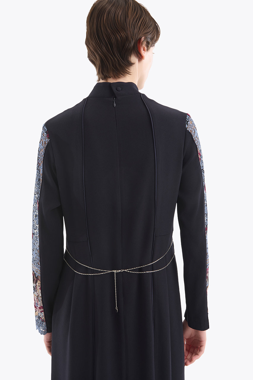 MURRAL(ミューラル)｜Petal collar lace ドレス/ネイビー の通販